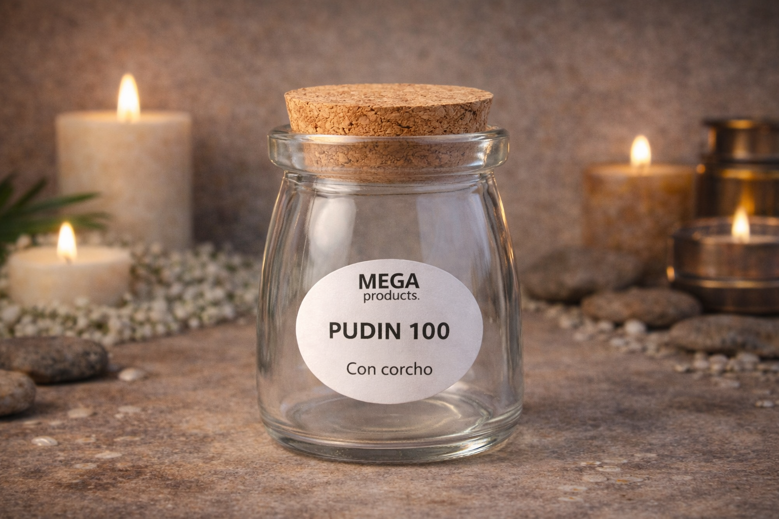 ENVASE PUDIN 100 CON CORCHO