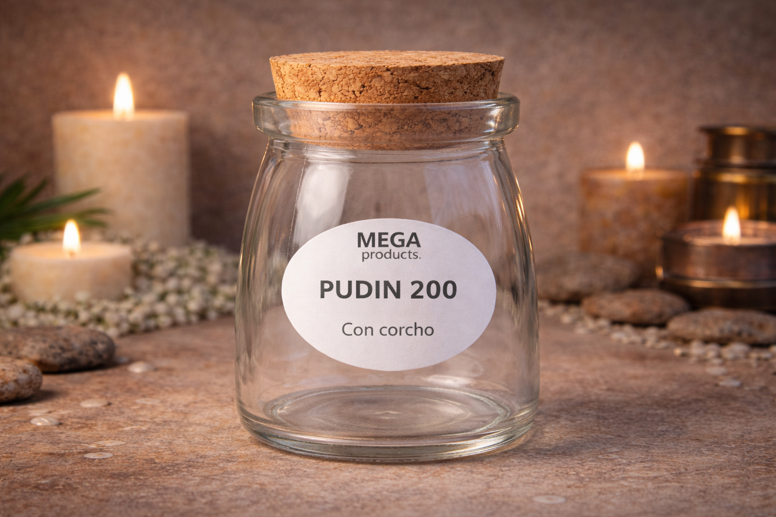 ENVASE PUDIN 200 CON CORCHO